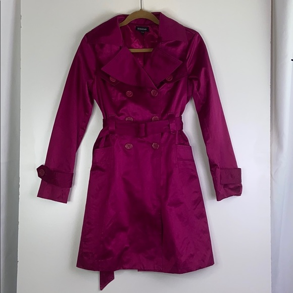 bebe Jackets & Blazers - bebe I Hot Pink Trench Coat Size Small